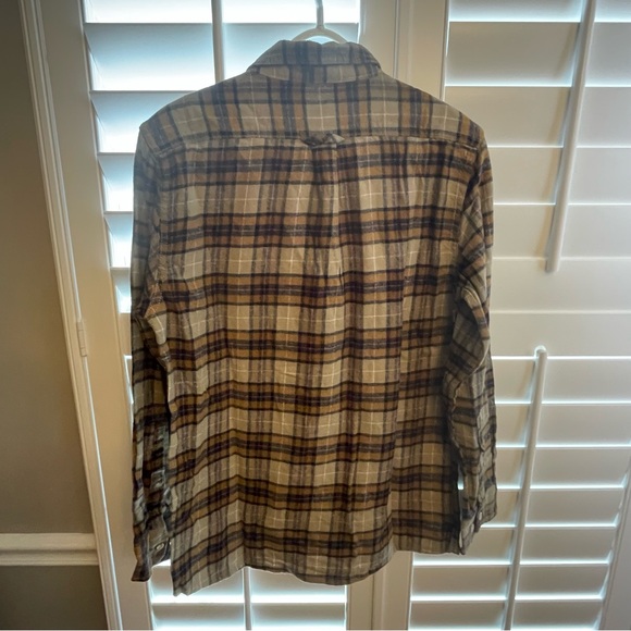 Eddie Bauer Men's Plaid Shirt - Brown and Tan - Picture 5 of 5